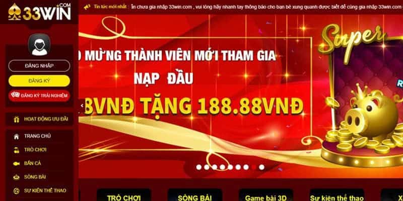 33Win 43 Hệ thống khuyến mãi đa dạng